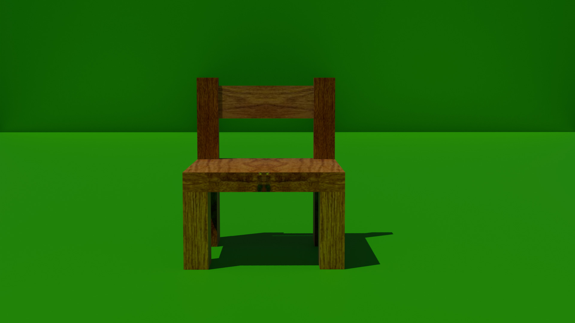 simple wood chair Low-poly 3D model_4