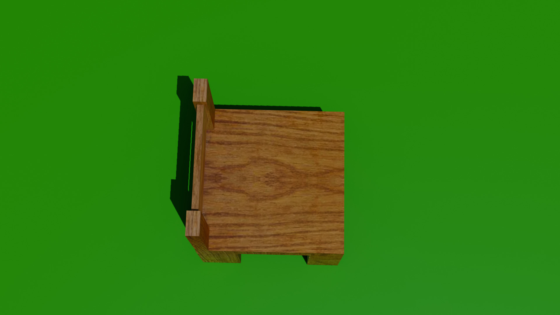 simple wood chair Low-poly 3D model_3