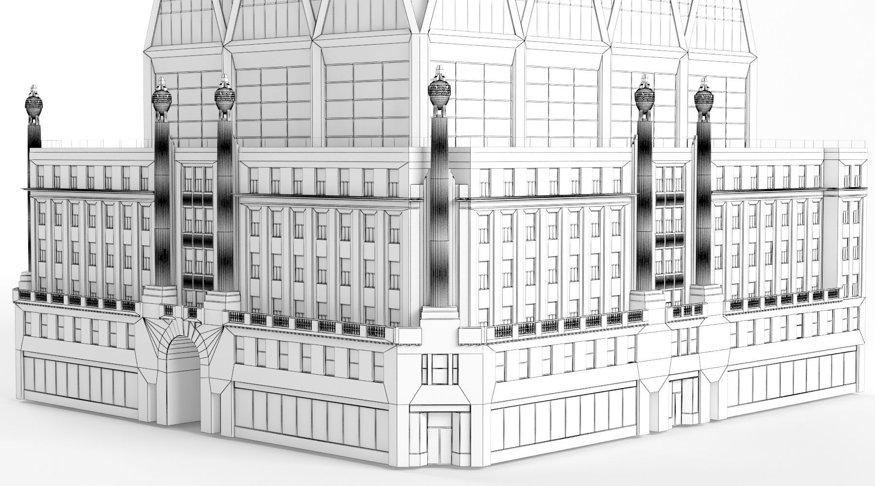 Hearst Tower Low-poly 3D model_1