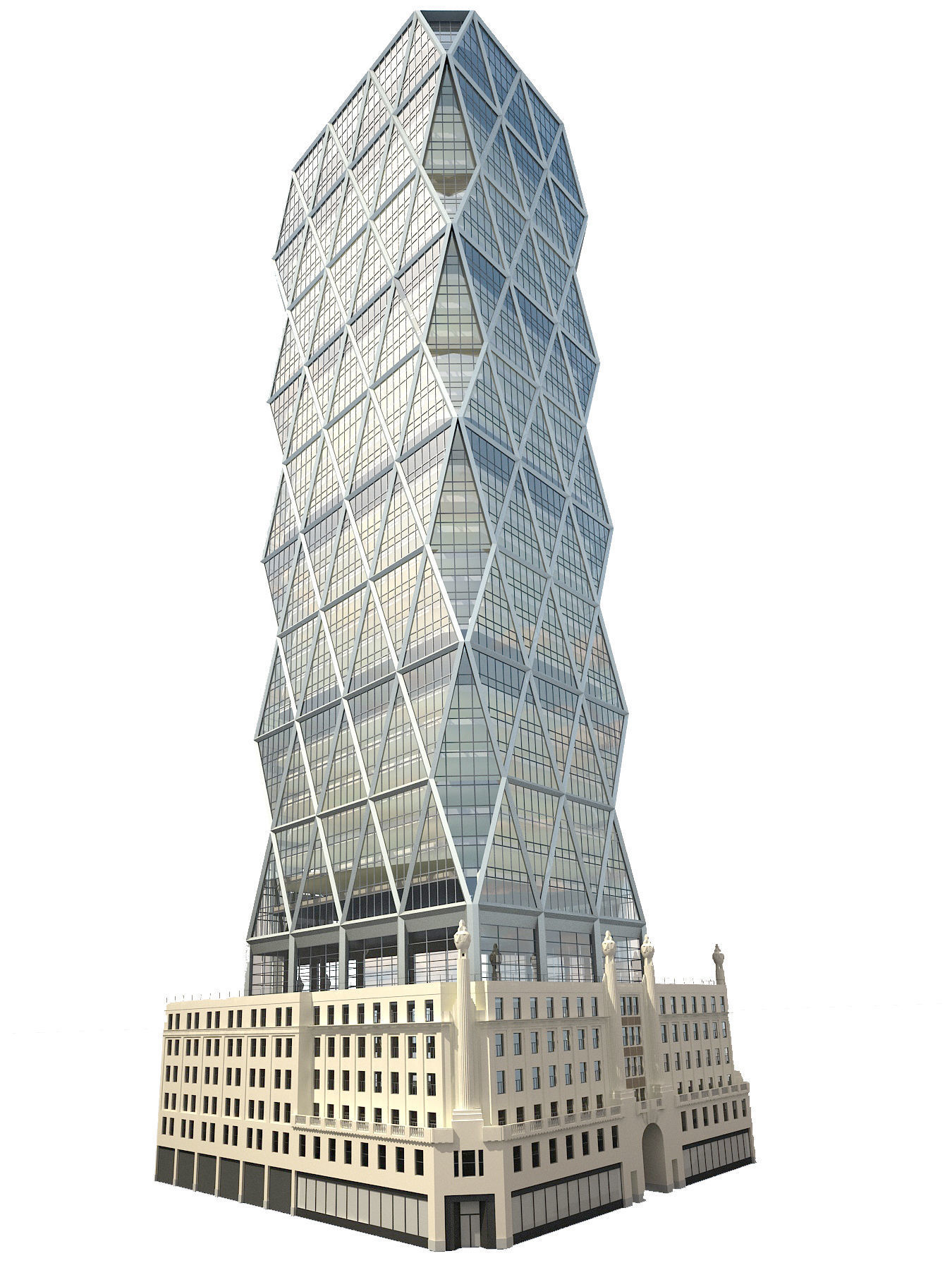 Hearst Tower Low-poly 3D model_4
