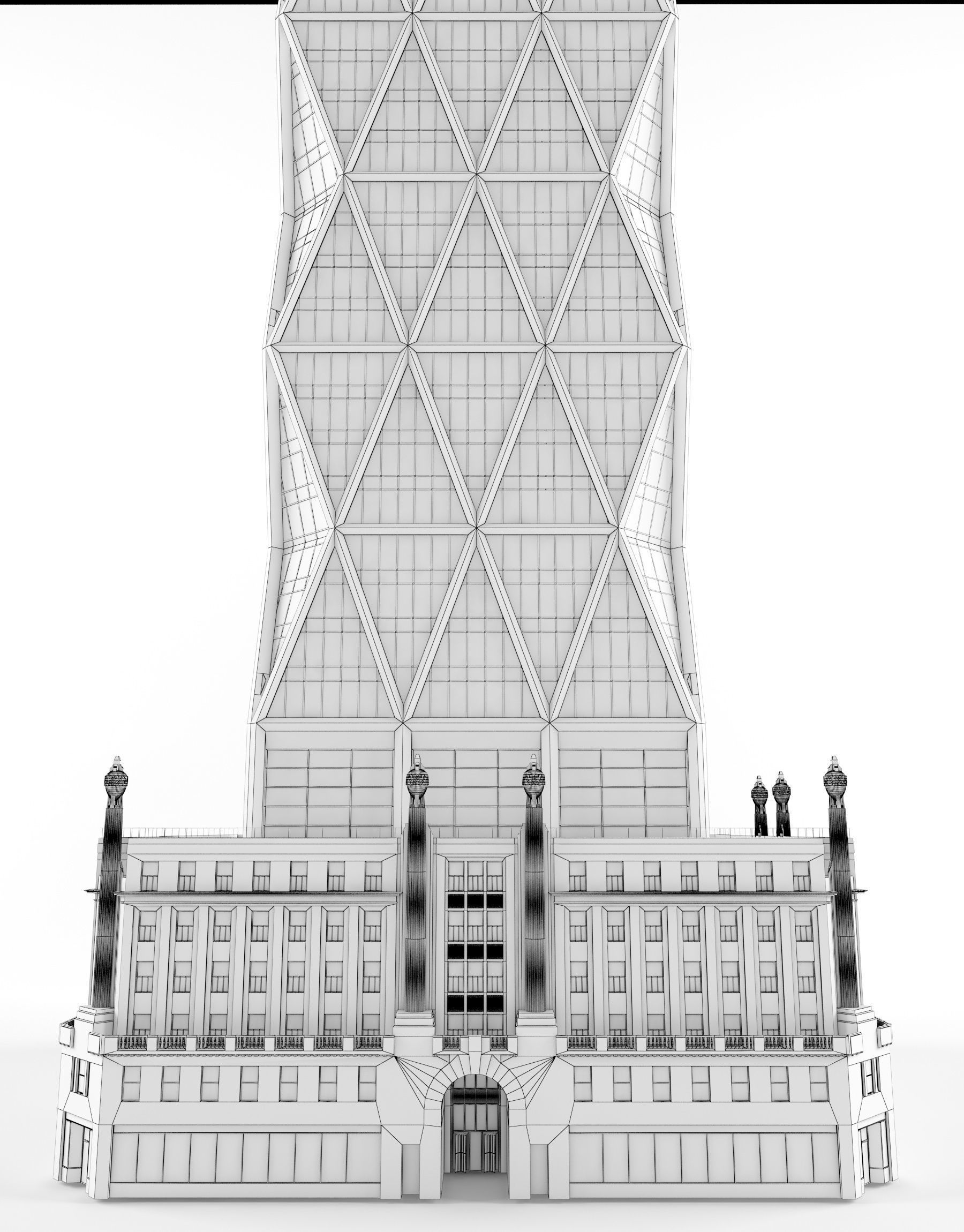 Hearst Tower Low-poly 3D model_3