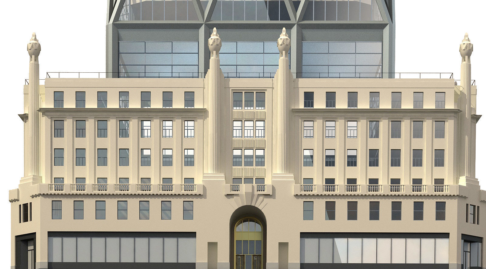 Hearst Tower Low-poly 3D model_5