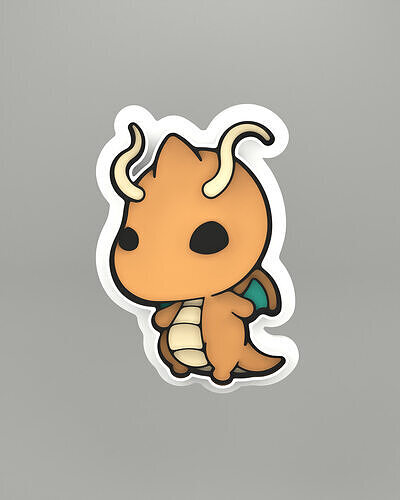 Dragonite Pokemon Cookie cutter 3D print model
