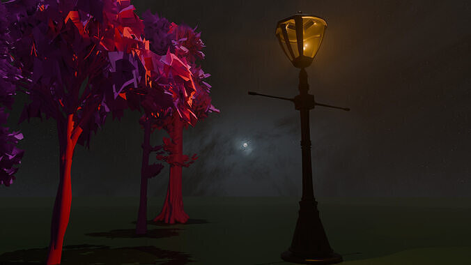Delna Transparent Street Lamp  Low-poly 3D model