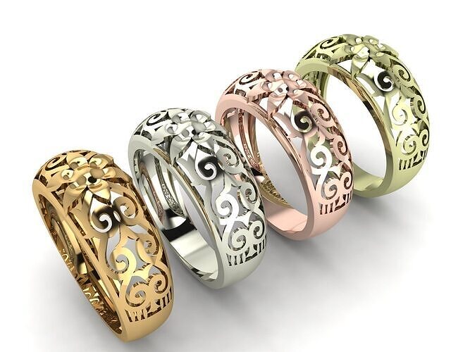 Flower Ring 3D print model