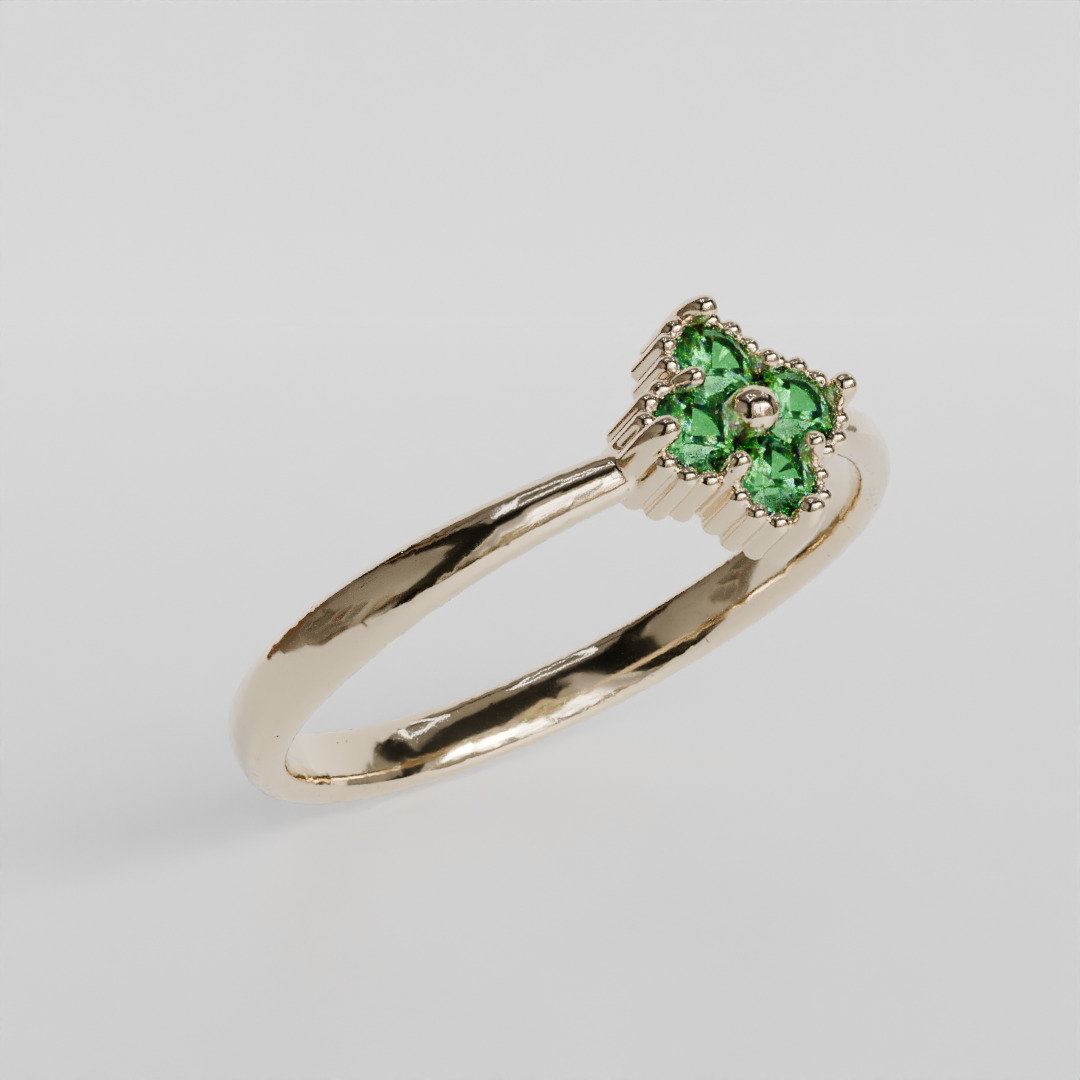 clover ring 3D print model_1