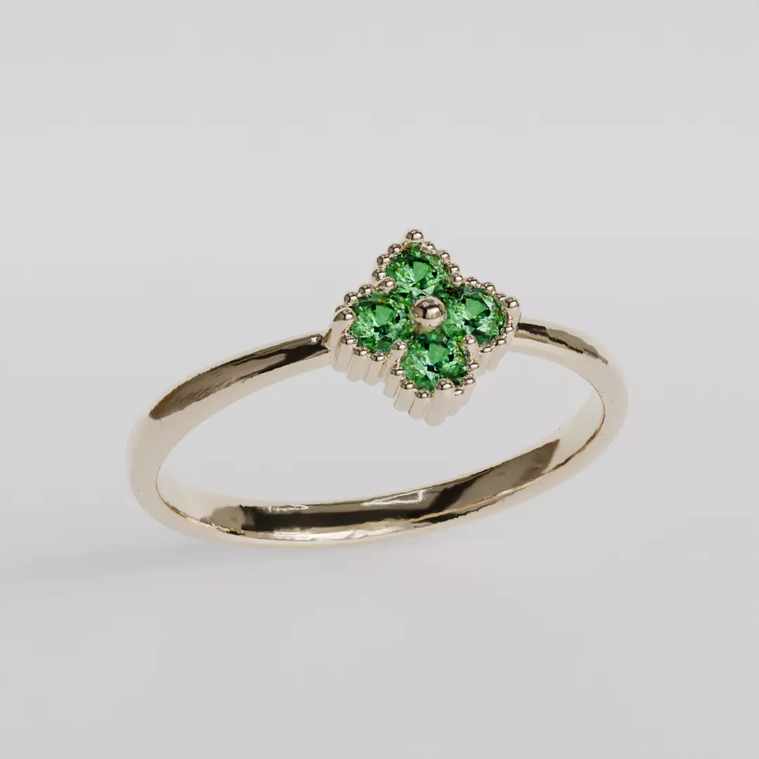 clover ring 3D print model_0