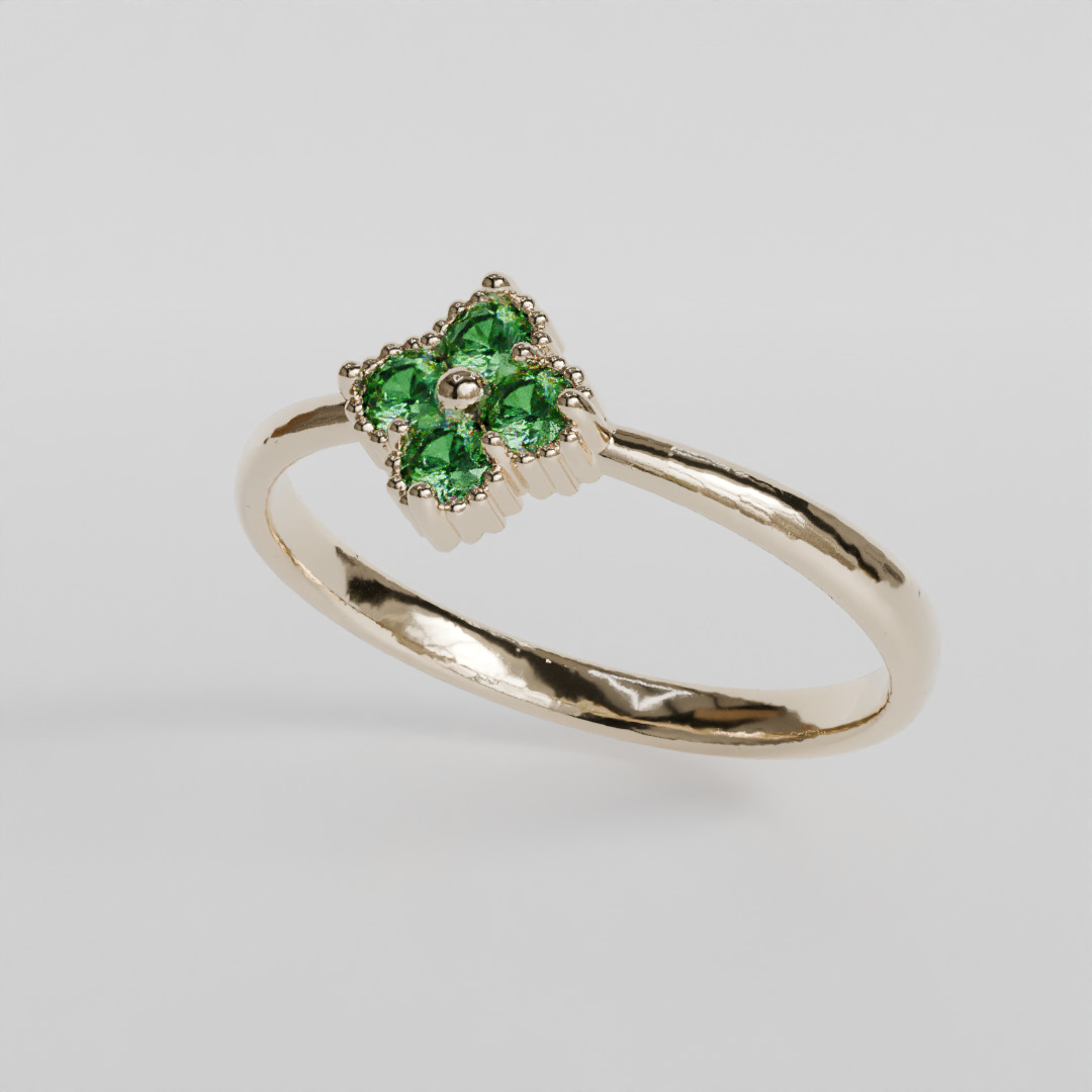 clover ring 3D print model_5