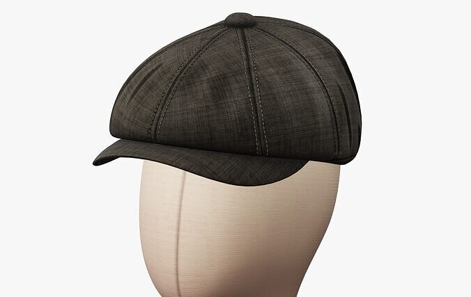 Vintage Golf Beret Hat 3D Model Low Poly Low-poly 3D model