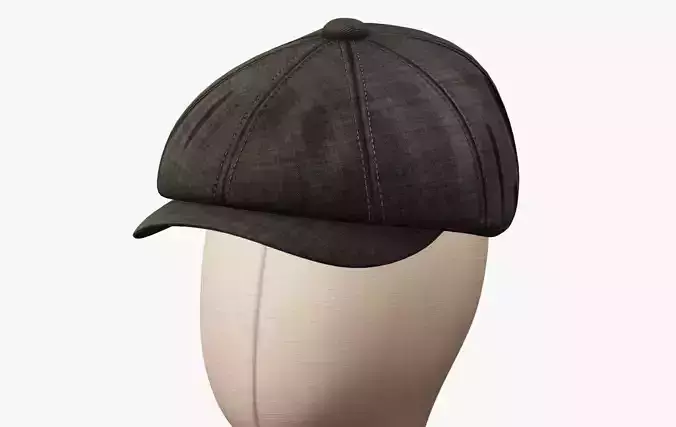 Vintage Golf Beret Hat 3D Model Low Poly