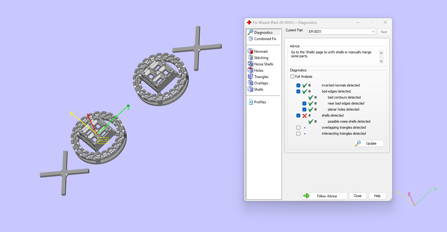 Baguette Cluster And Round Diamond Unique Stud 3D print model_16