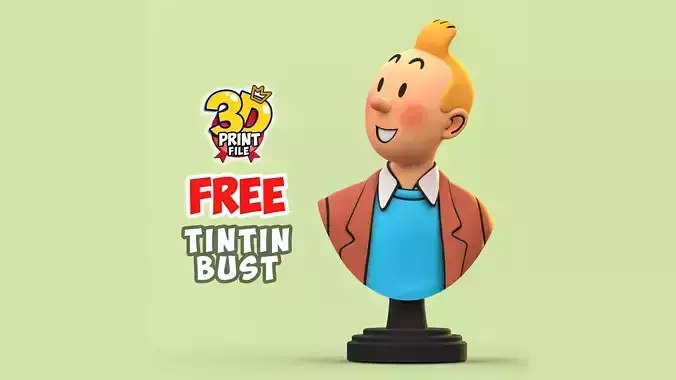 FREE TINTIN 3D Bust model free size