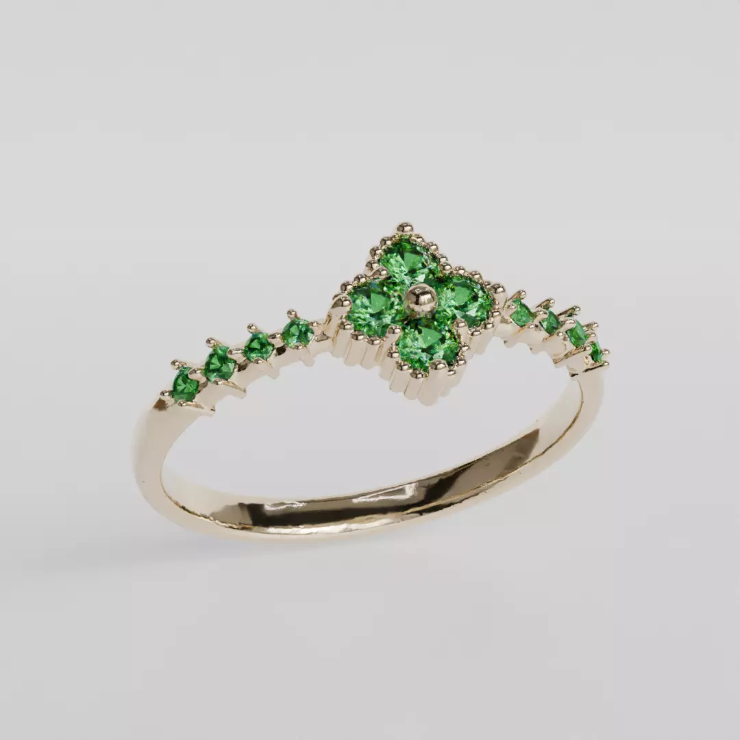 clover ring 3D print model