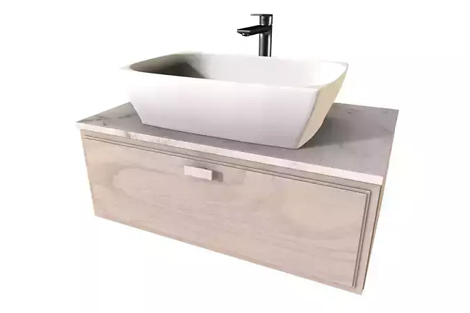 Modern Bathroom Vanity with Vessel Sink