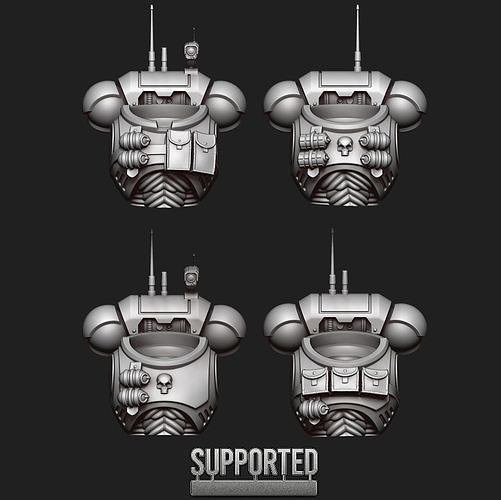 Voidguard Exo-Core marine Upper body kit 3D print model