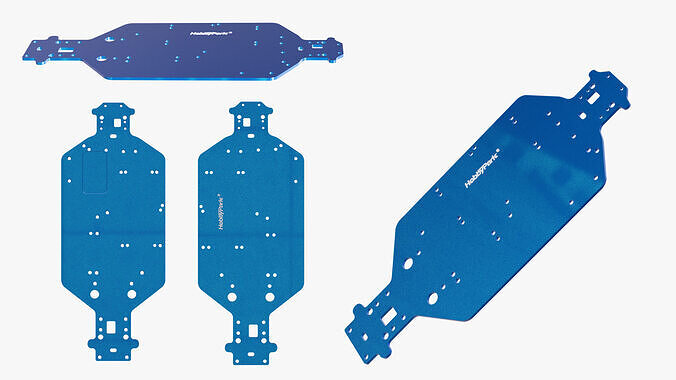 Futuristic Metallic Skateboard Deck 3D model