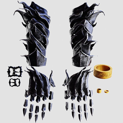 HEOLSTOR COSPLAY GAUNTLETS Nightreign Jewelry Print Fan Art Low-poly 3D print model
