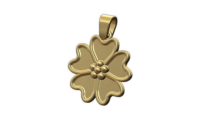 Flat  japanese cherry blossom buds flower pendant charm 3D print model