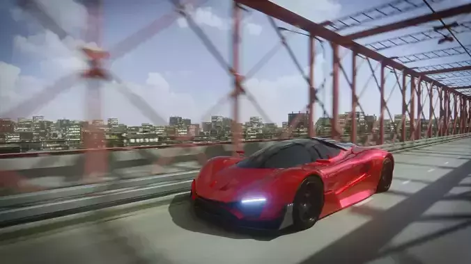 Futuristic Animated Car Scene