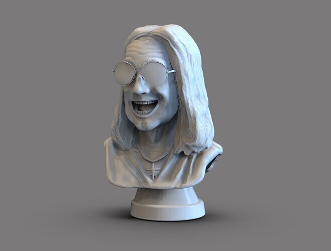 Ozzy Osbourne bust Low-poly 3D print model