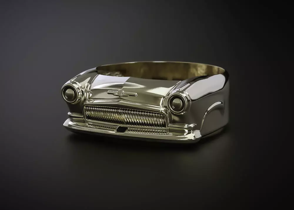 A SIGNET IN THE FORM OF A GAZ 21 CAR 3D print model_0
