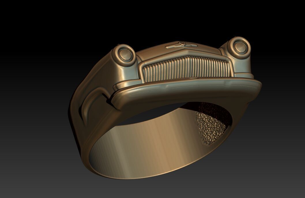 A SIGNET IN THE FORM OF A GAZ 21 CAR 3D print model_8
