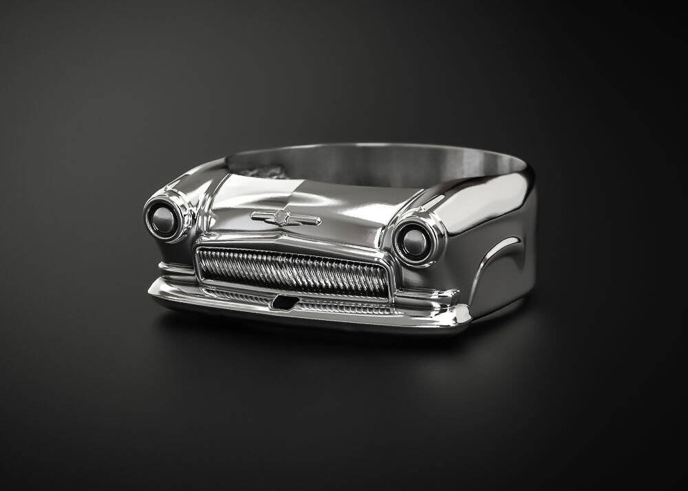 A SIGNET IN THE FORM OF A GAZ 21 CAR 3D print model_1
