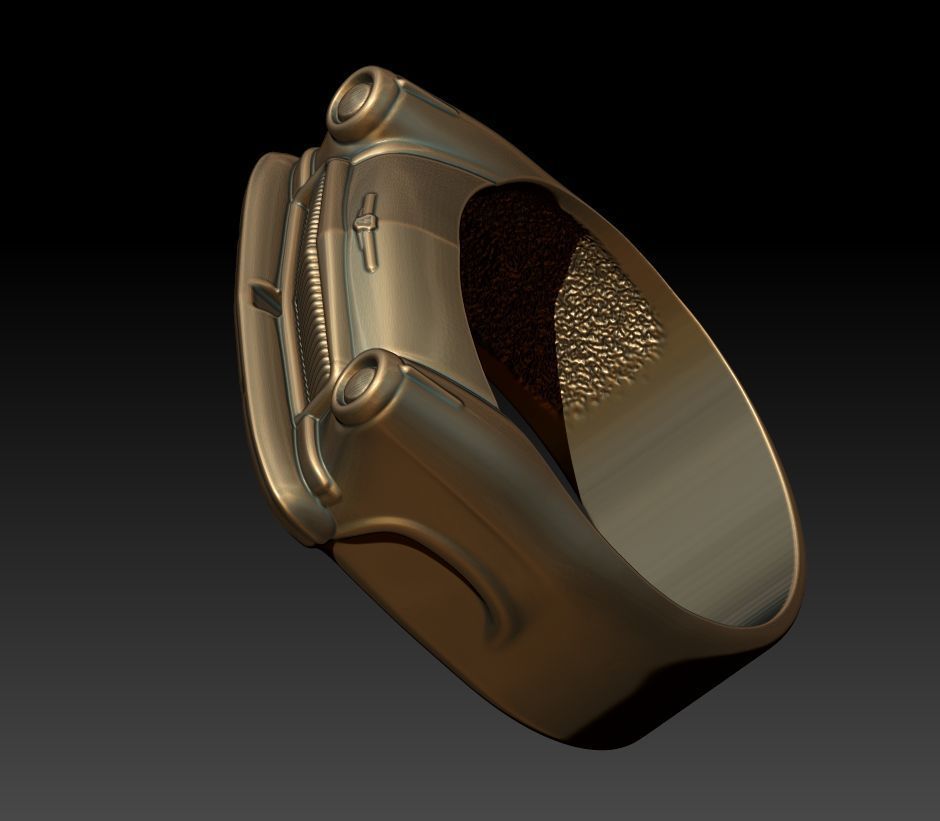 A SIGNET IN THE FORM OF A GAZ 21 CAR 3D print model_6