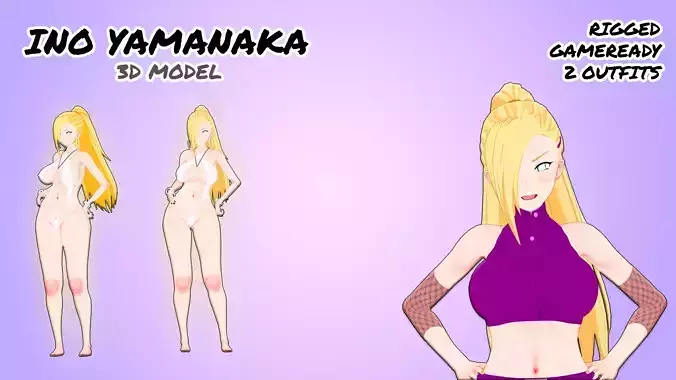 Ino Yamanaka with rigged and gameready