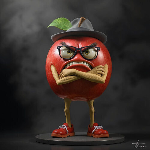 la manzana enojada 3D print model