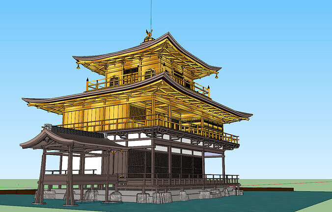 Japanese Temple Low-poly 3D model