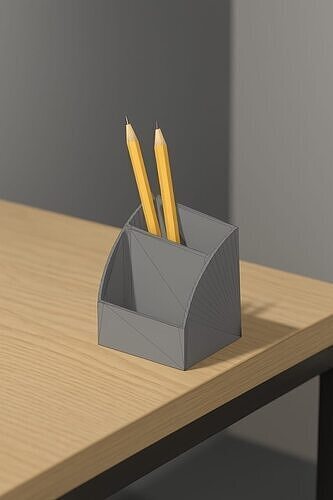 3D Printable Desk Organizer with Dual Compartments  3D print model