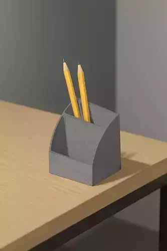 3D Printable Desk Organizer with Dual Compartments 