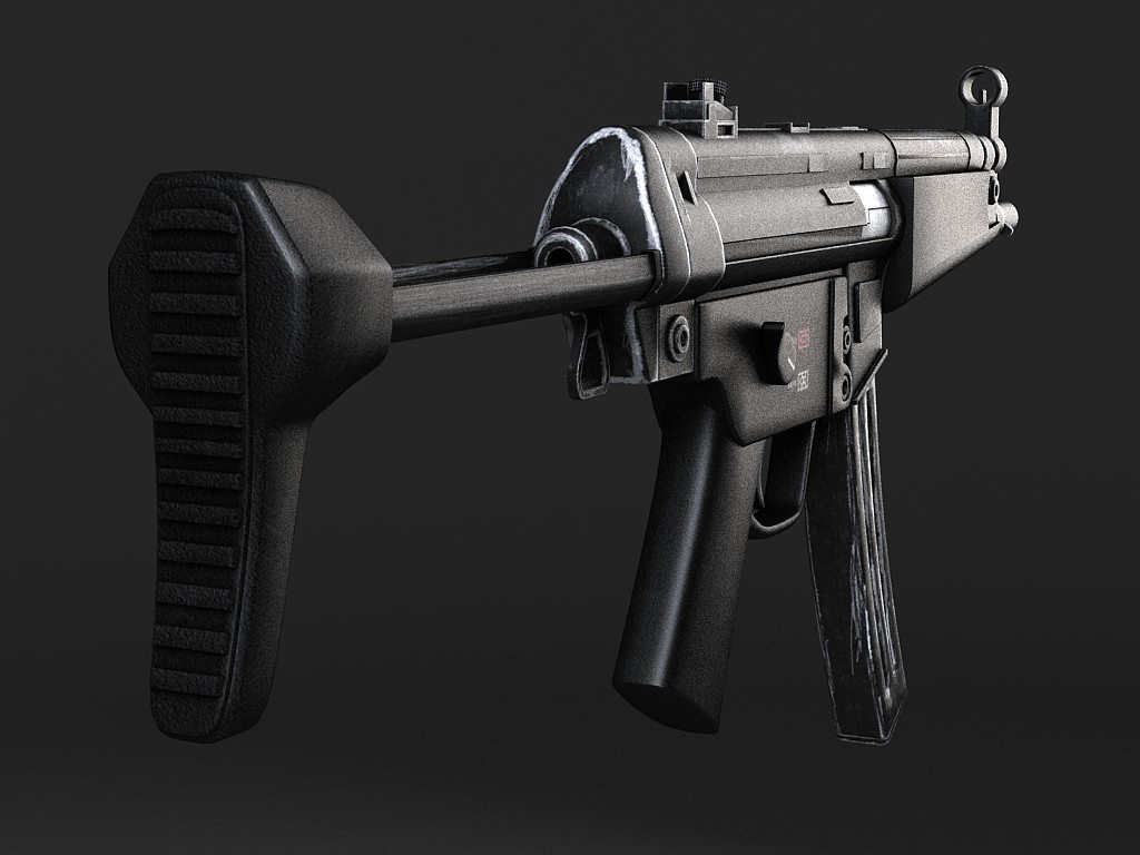 MP5A5 gun 3D model_4