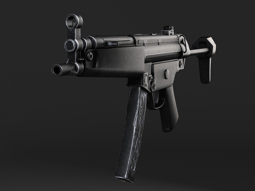 MP5A5 gun 3D model_2