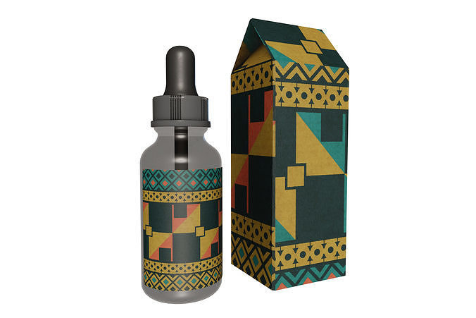 Dropper Bottle and Packaging Box 3D model