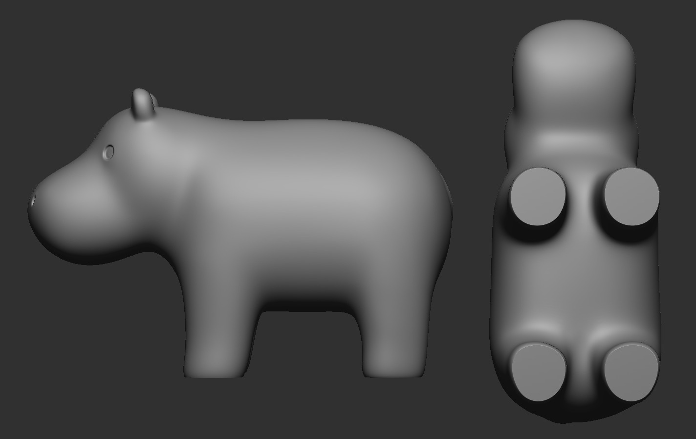Hippopotamus 3D print model_17