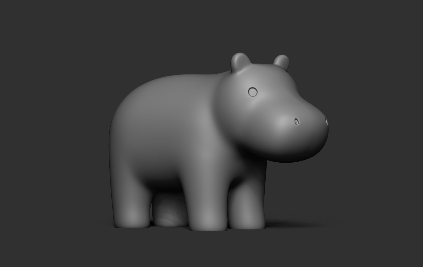 Hippopotamus 3D print model_12