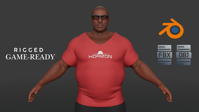 Mr Bigg Stylized Rigged Male Character with Realistic Textures Low-poly 3D model