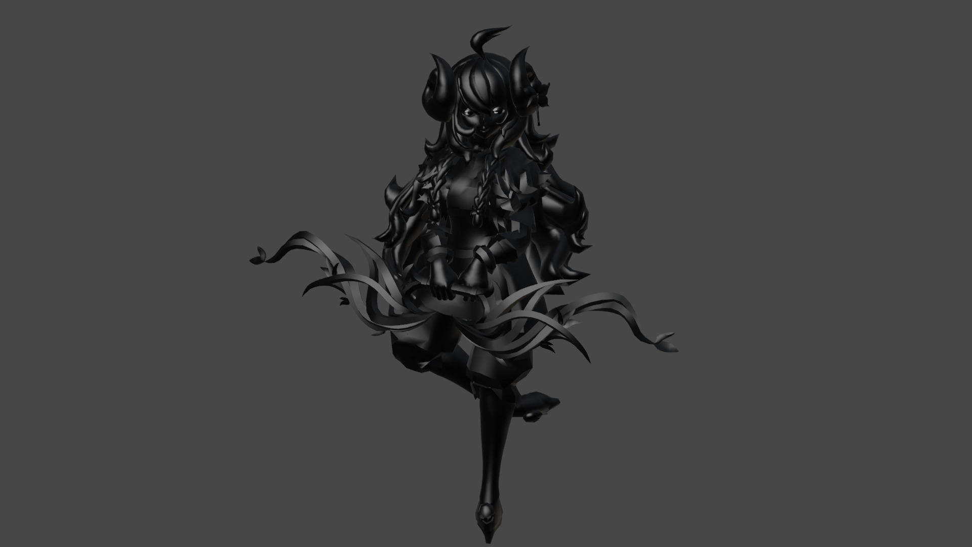 cool anime girl 3D model_1