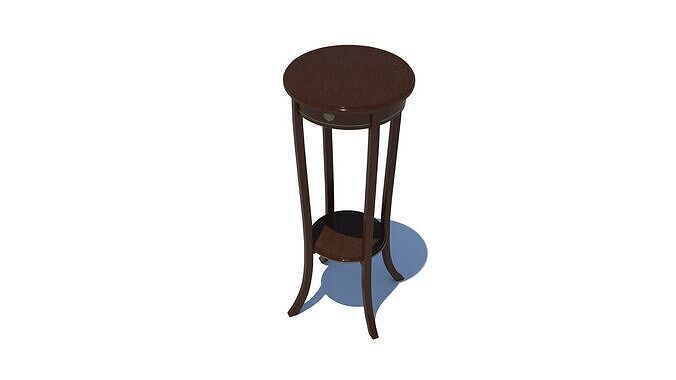 Vintage Wooden Side Table with Drawer and Shelf   PBR Ready Free low-poly 3D model