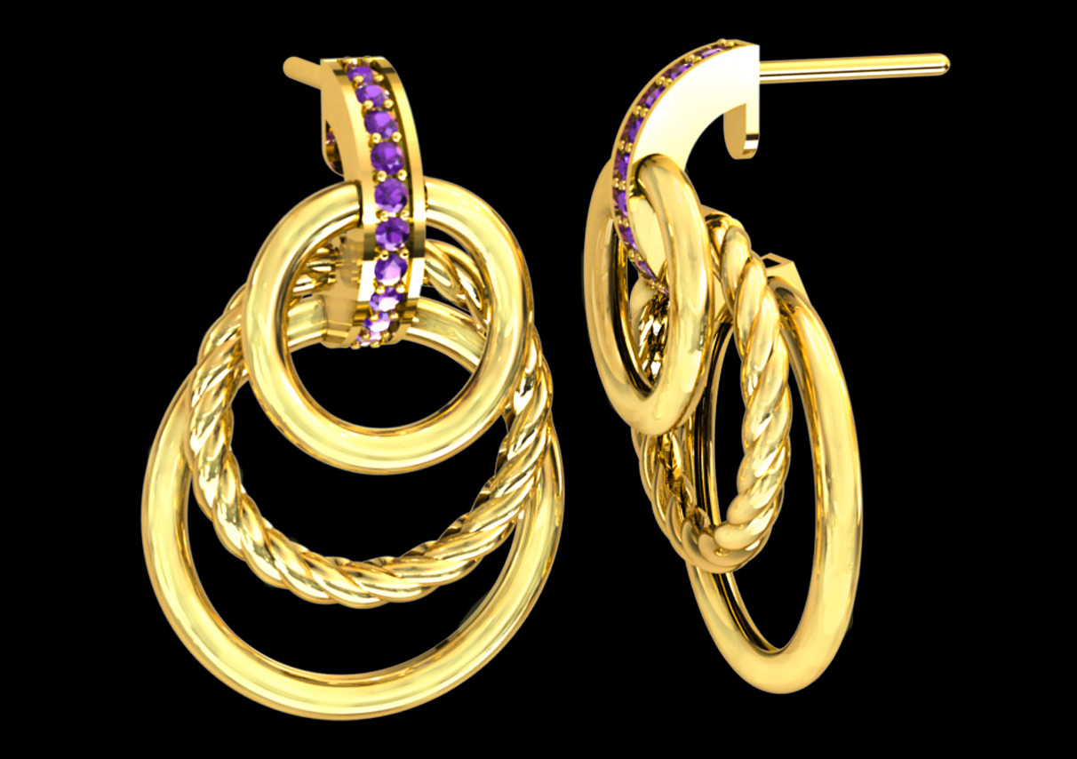Luxe Orbit Earrings 3D print model_2