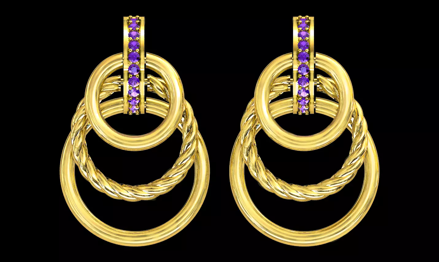 Luxe Orbit Earrings 3D print model_0