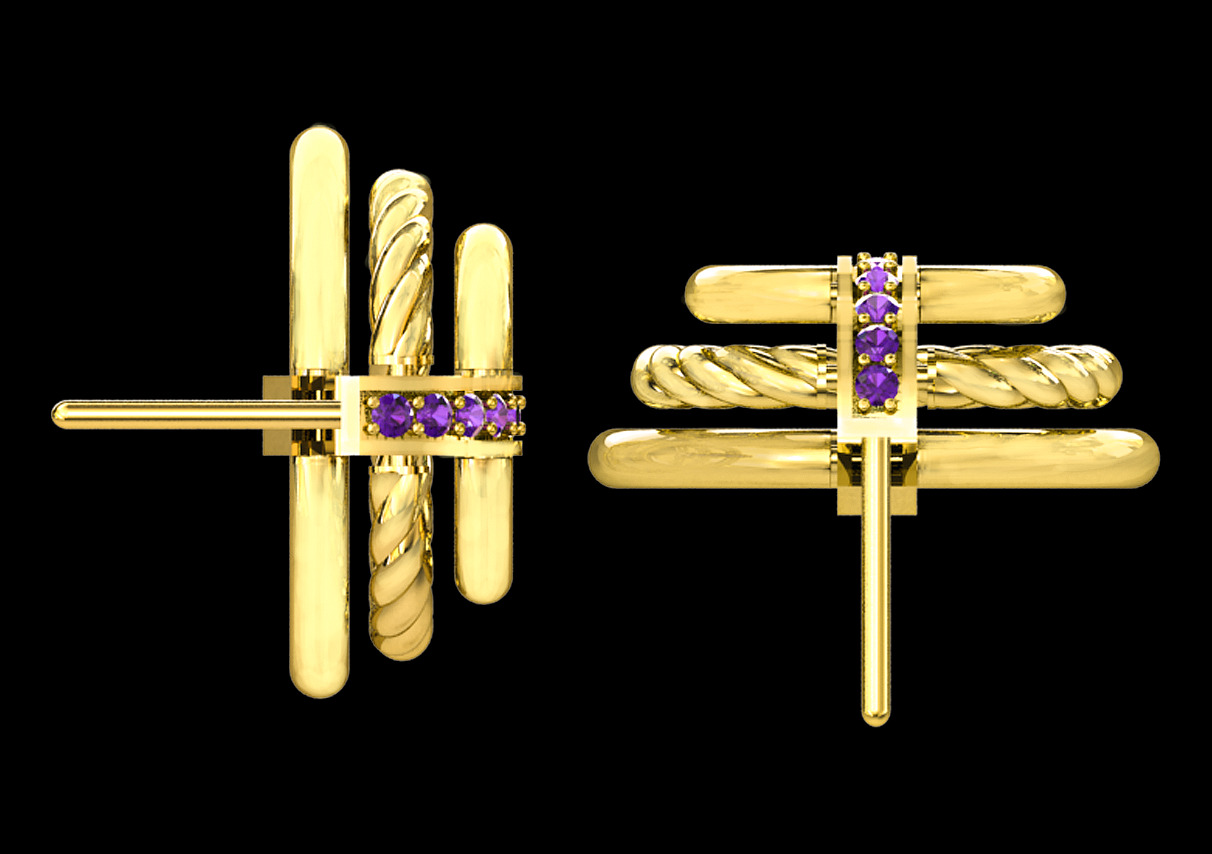 Luxe Orbit Earrings 3D print model_3