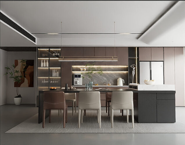 Italian restaurant counter restaurant 3D model