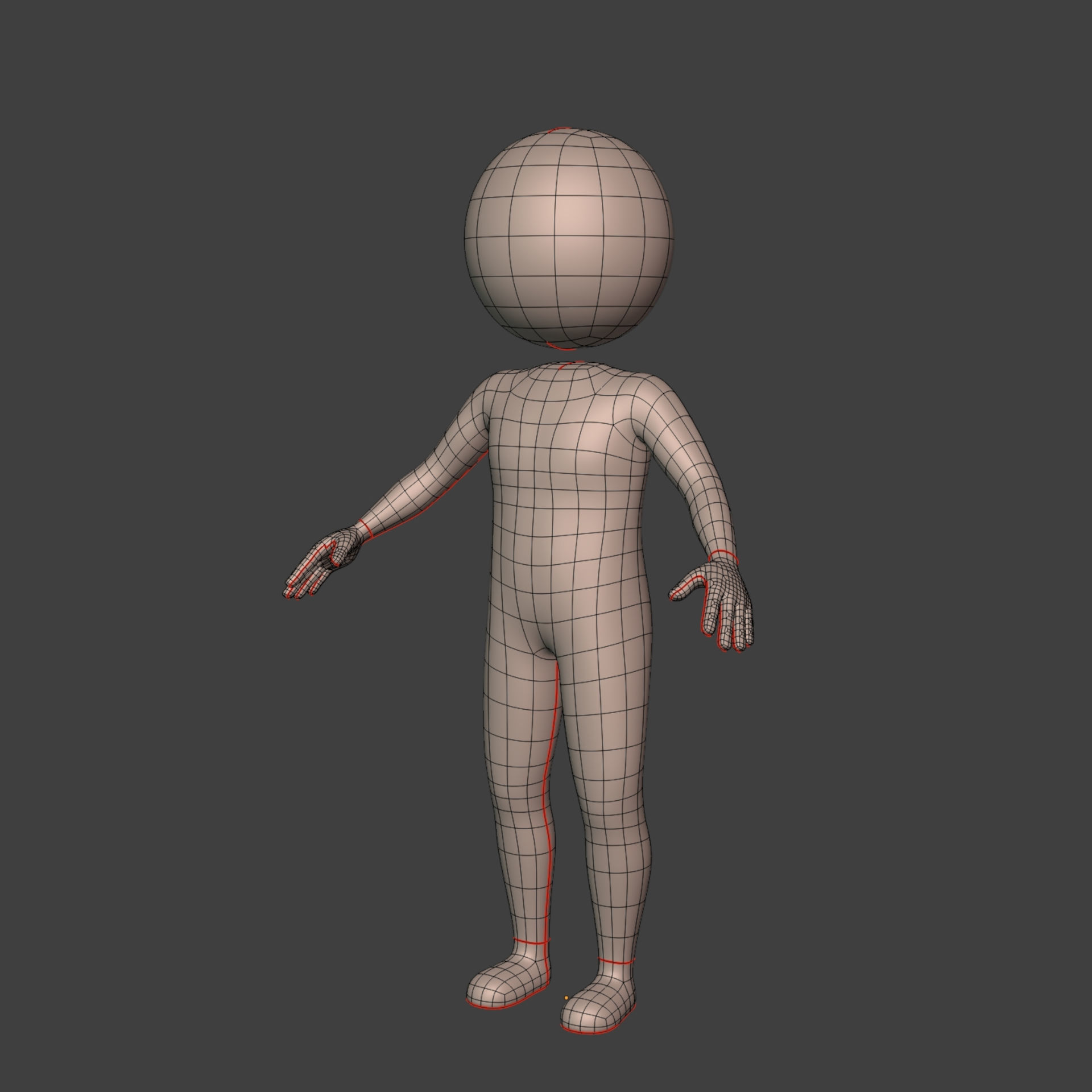 Cartoon Man - Stickman Character - IK and FK Rig - Separate Head Low-poly 3D model_6