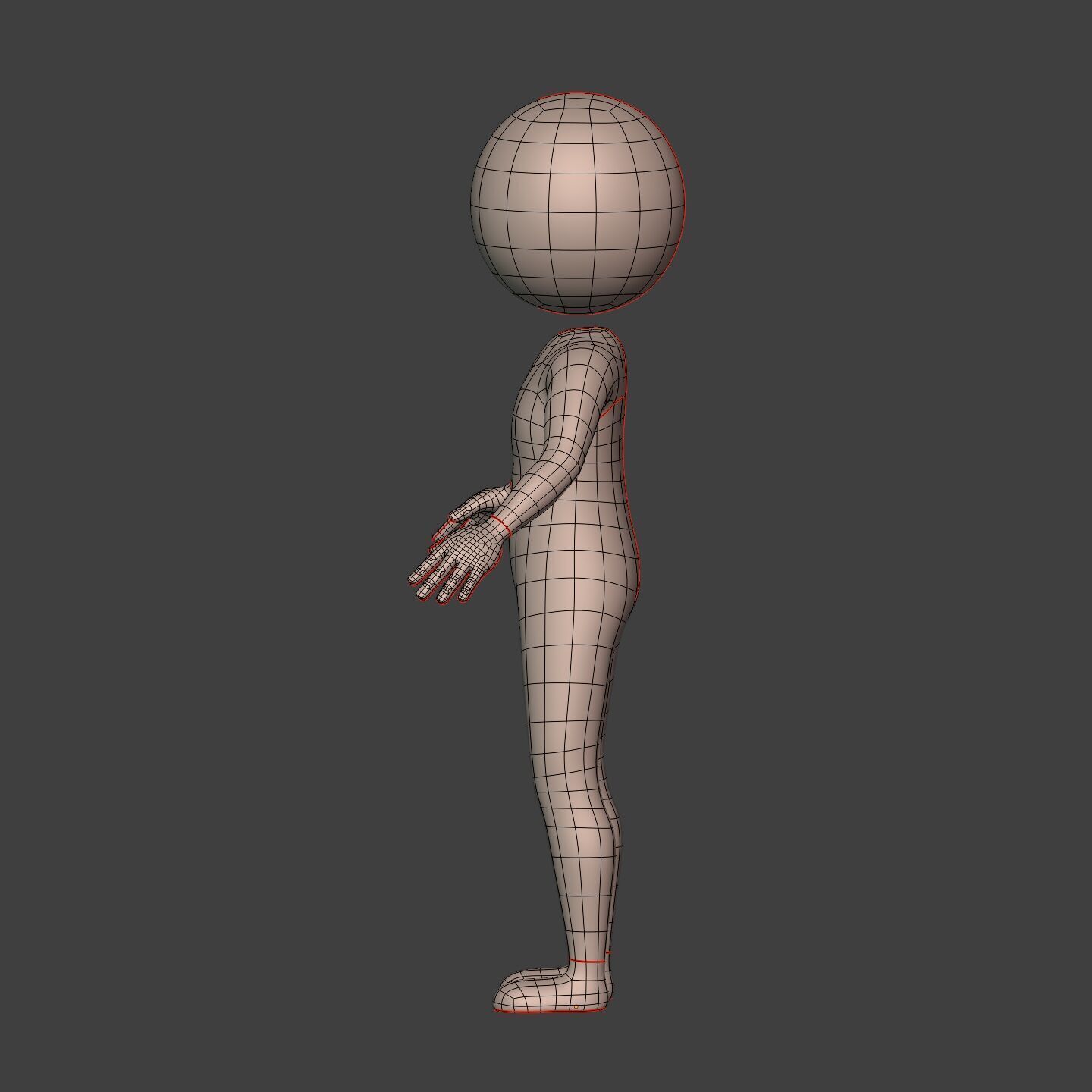 Cartoon Man - Stickman Character - IK and FK Rig - Separate Head Low-poly 3D model_8