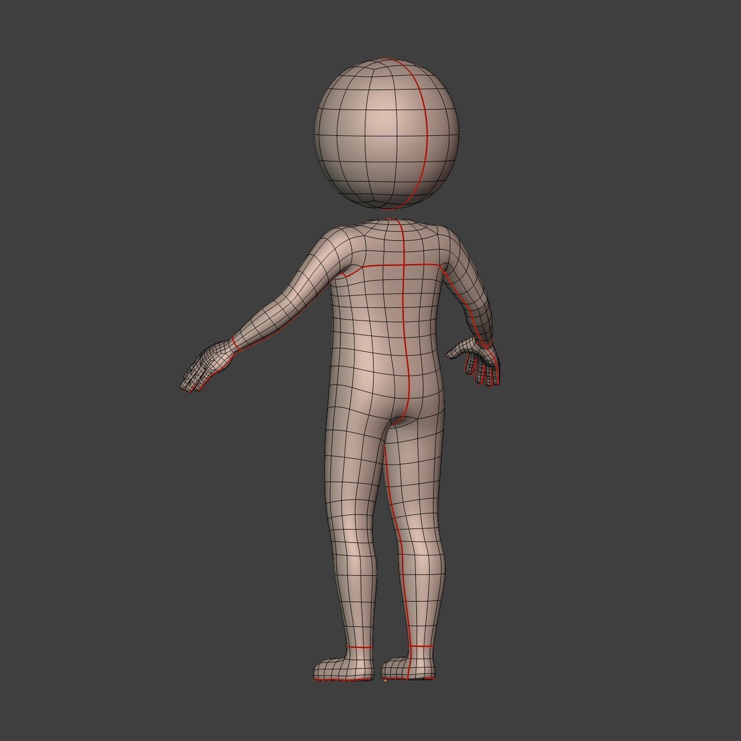 Cartoon Man - Stickman Character - IK and FK Rig - Separate Head Low-poly 3D model_10