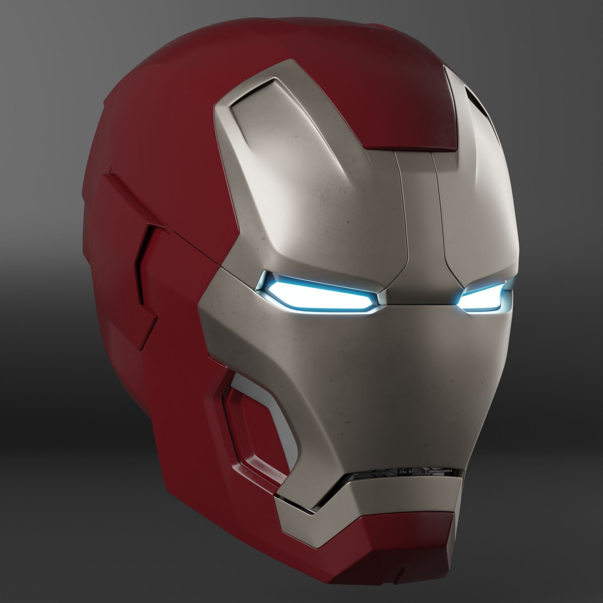 Iron Man Motorized Mk 42 and 43 3D Printable Helmet V3 STL Files 3D print model_2