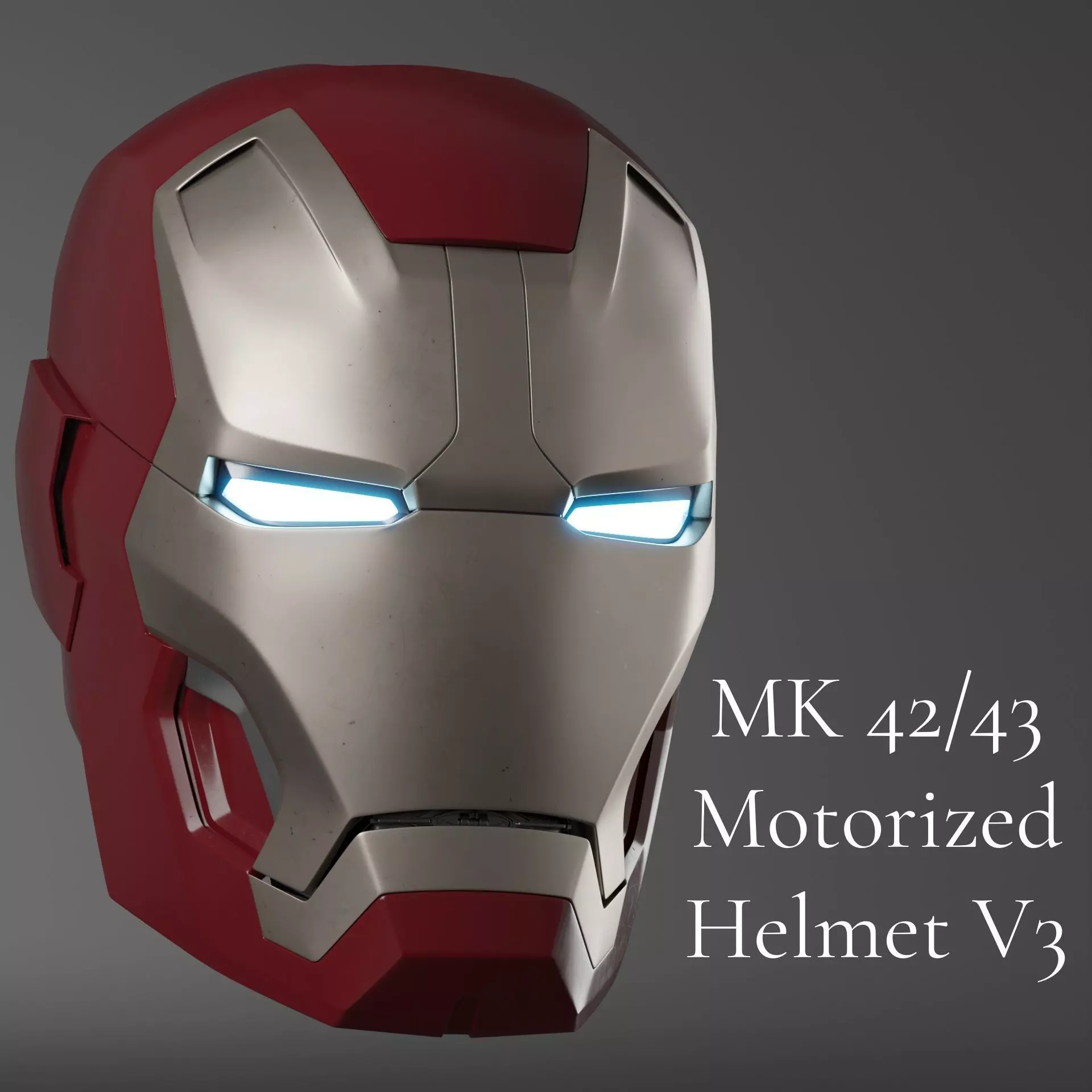 Iron Man Motorized Mk 42 and 43 3D Printable Helmet V3 STL Files 3D print model_1